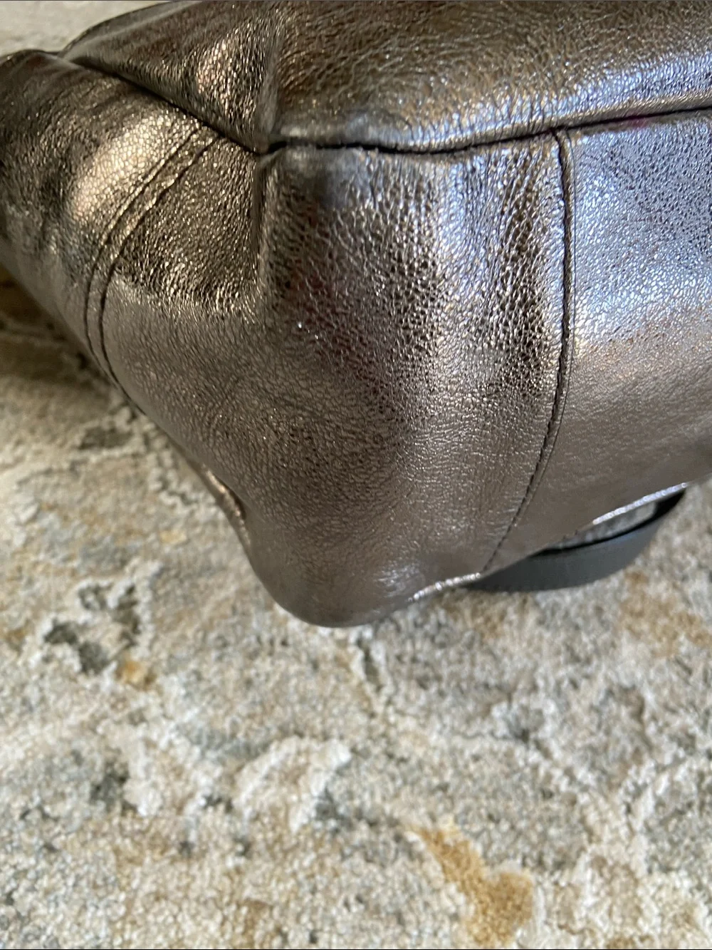 Coach 2011 Metallic Pewter Leather Gallery Tote Bag (F17721)